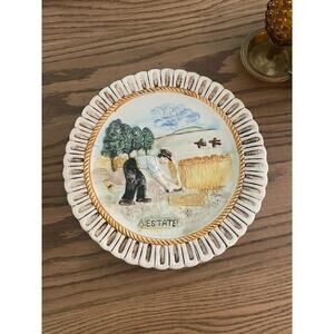 Vintage 1970s Il Falco Ceramica Italiana Four Seasons Wall Plates Italy ESTATE